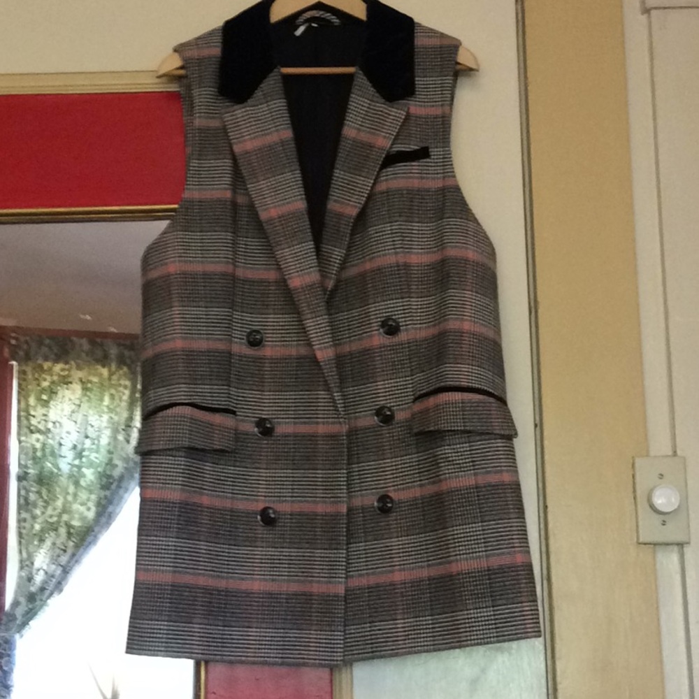 Free People Tweed Long Sleeves Vest
